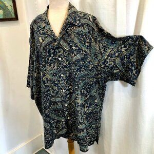 Vintage 1990s Polo by Ralph Lauren Paisley Print Silk Shirt